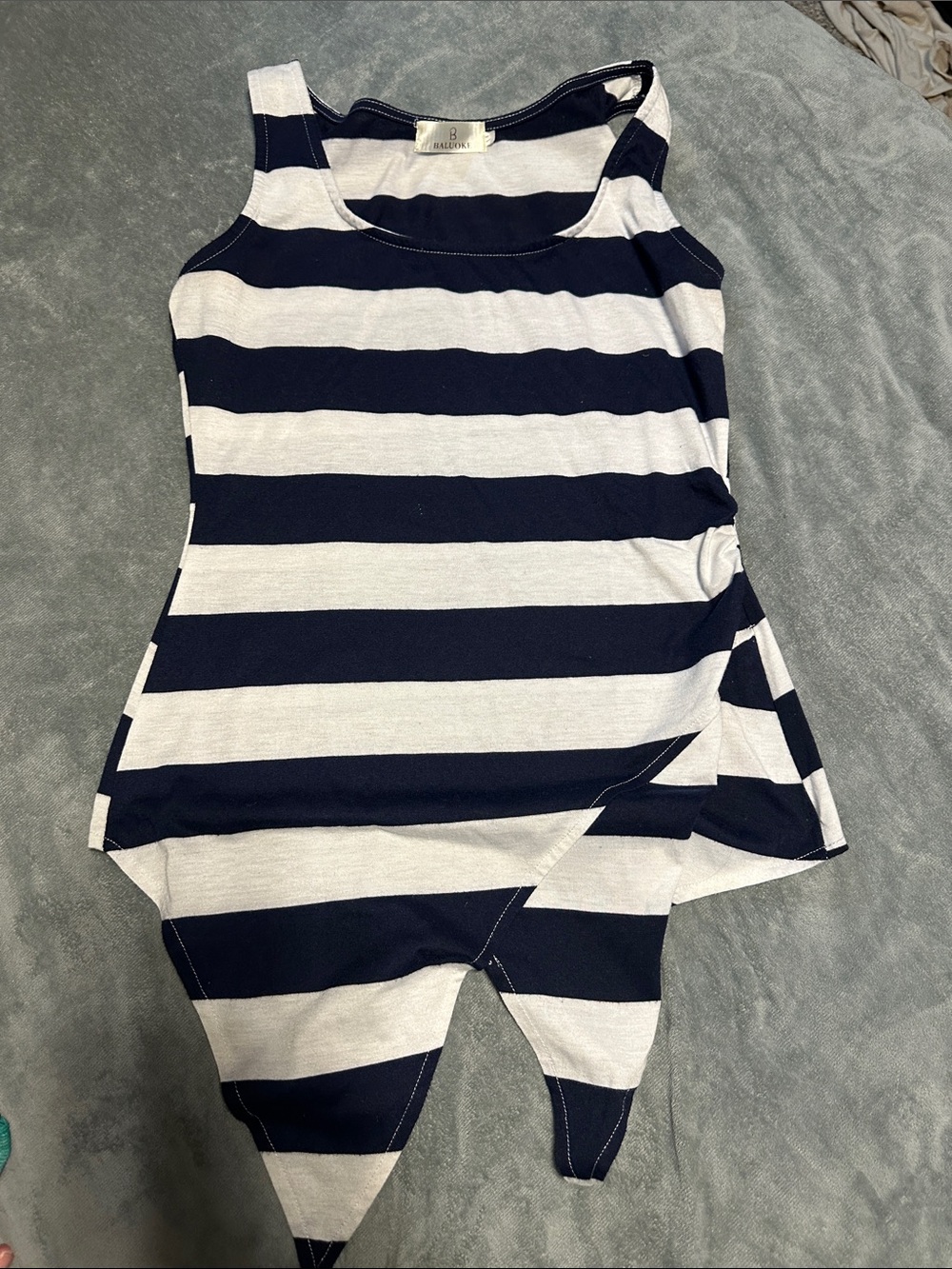 Striped Navy & White Tank Top